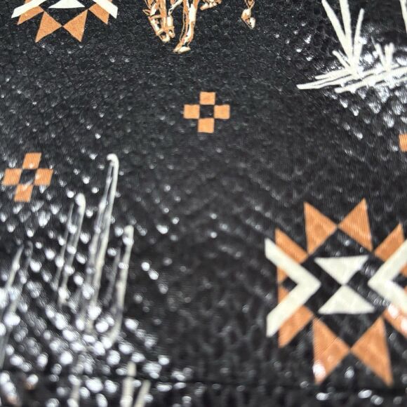 TWO 2 FLY Tank Top Saddle Buster Tank Western Print Brown Textured Knit - Picture 6 of 7